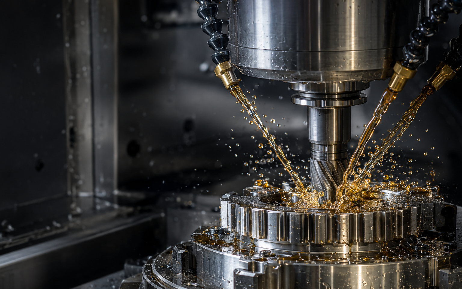 CNC machining with DeLian cutting fluid